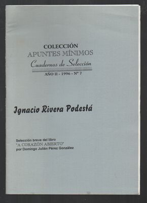 COLECCIÓN APUNTES MINIMOS. CUADERNOS DE SELECCIÓN AÑO II -1996 - Nº 7. 1996