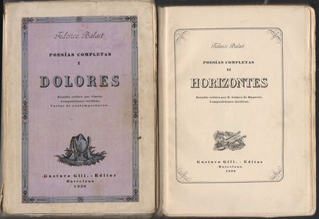 POESIAS COMPLETAS. 1 DOLORES - 2 HORIZONTES. 2 TOMOS.