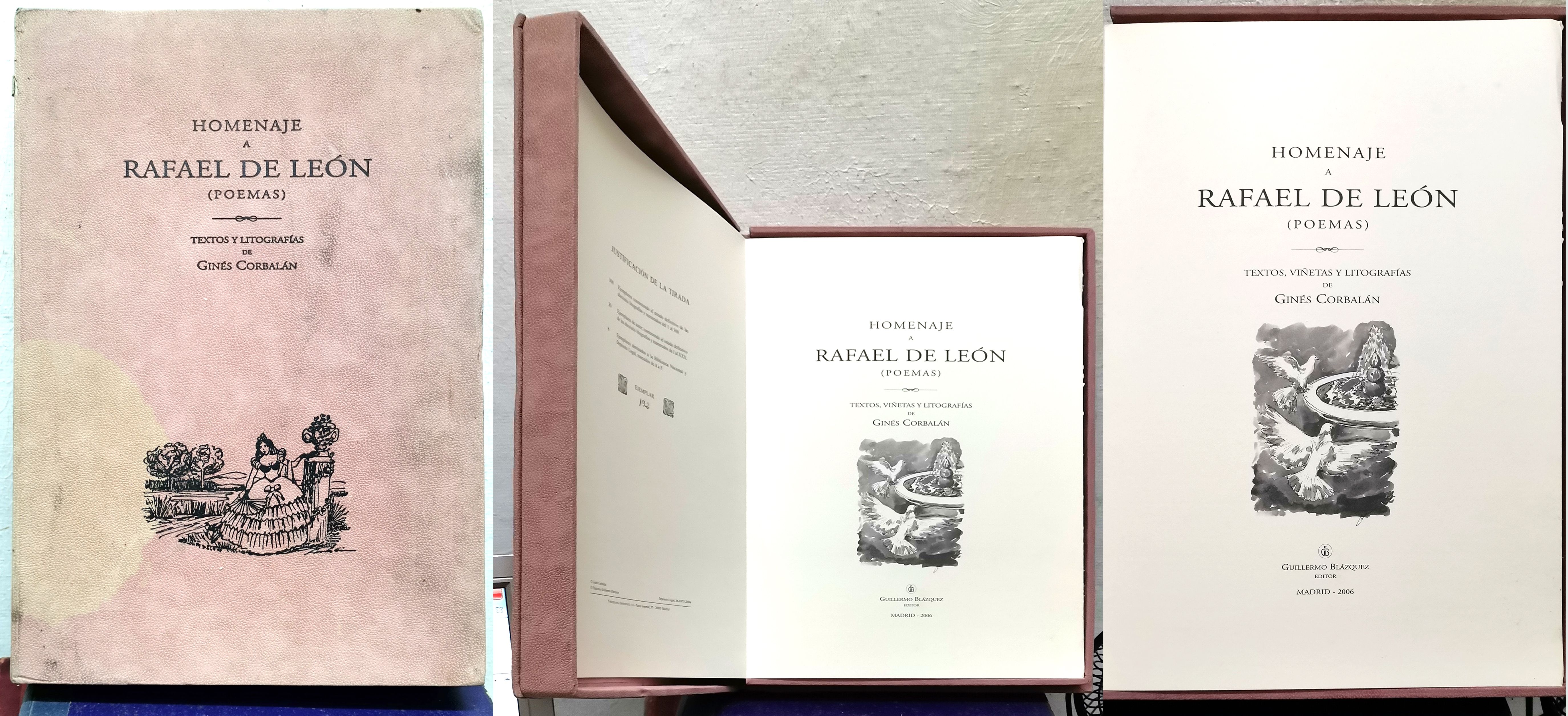 HOMENAJE A RAFAEL DE LEON (POEMAS) TEXTOS Y LITOGRAFIAS DE GINES CORBALAN