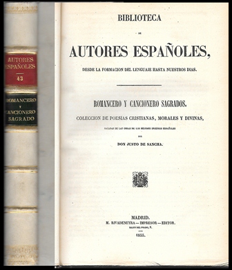 ROMANCERO Y CANCIONERO SAGRADOS TOMO 35 - BIBLIOTECA DE AUTORES ESPAÑOLES