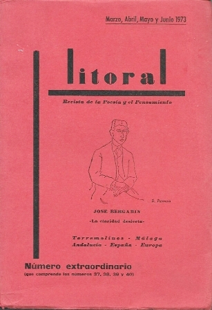REVISTA LITORAL Nº 37, 38, 39 Y 40. JOSE BERGAMIN "LA CLARIDAD DESIERTA" MARZO A JUNIO 1973