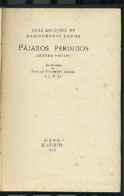 PAJAROS PERDIDOS (SENTIMIENTOS)