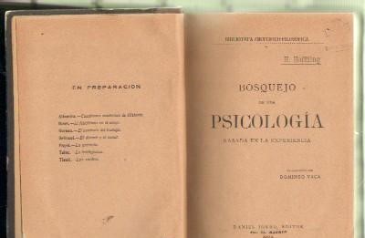 BOSQUEJO DE UNA PSICOLOGIA BASADA EN LA EXPERIENCIA
