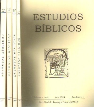 ESTUDIOS BIBLICOS. VOLUMEN LXII. AÑO 2004. 4 TOMOS.