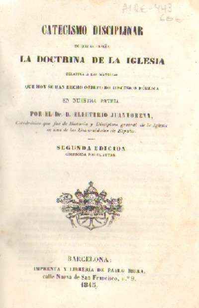 CATECISMO DISCIPLINAR ES QUE SE ENSEÑA LA DOCTRINA DE LA IGLESIA RELATIVA A LAS MATERIAS QUE HOY…