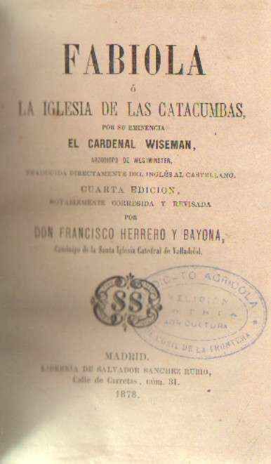 FABIOLA O LA IGLESIA DE LAS CATACUMBAS