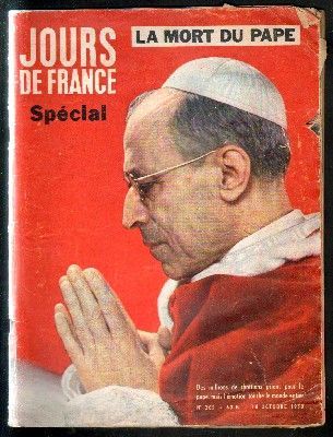 REVISTA JOURS DE FRANCE SPECIAL. LA MORT DU PAPE. Nº 205 - 18 OCTOBRE 1958.
