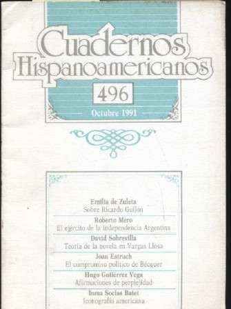 CUADERNOS HISPANOAMERICANOS. Nº 496. OCTUBRE. 1991
