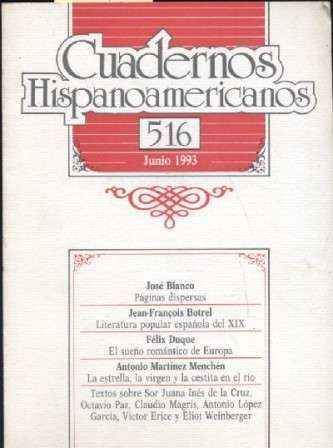 CUADERNOS HISPANOAMERICANOS. Nº 516. JUNIO 1993