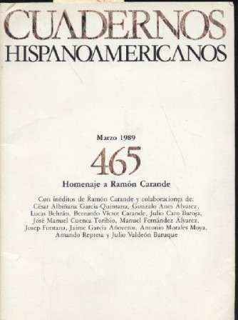 CUADERNOS HISPANOAMERICANOS. MARZO 1989. Nº 465