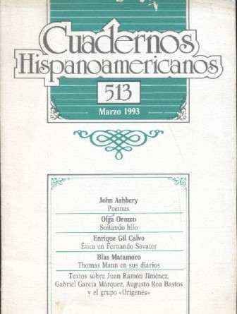 CUADERNOS HISPANOAMERICANOS. MARZO 1993. Nº 513