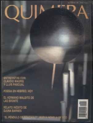 QUIMERA. REVISTA DE LITERATURA. NÚMERO 85.