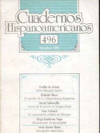 CUADERNOS HISPANOAMERICANOS. OCTUBRE 1991. Nº 496