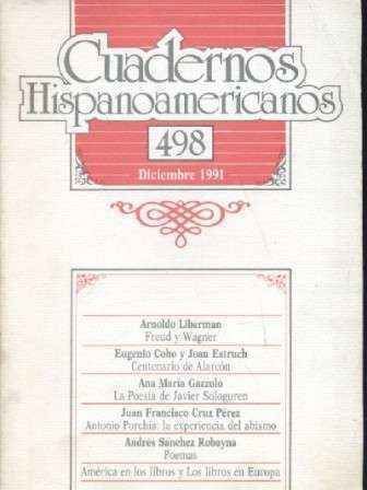 CUADERNOS HISPANOAMERICANOS. DICIEMBRE 1991. Nº 498