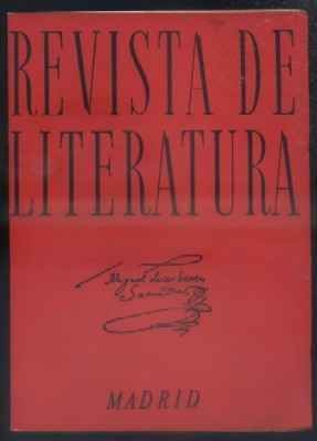 REVISTA DE LITERATURA INSTITUTO MIGUEL DE CERVANTES. TOMO XXXV. Nº 69-70. ENERO-JUNIO 1969.