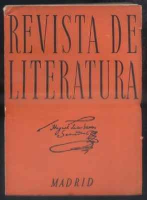 REVISTA DE LITERATURA INSTITUTO MIGUEL DE CERVANTES. TOMO XXXVIII. Nº 75-76. JULIO-DICIEMBRE 1976.