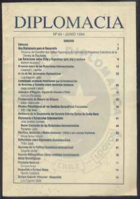 REVISTA DIPLOMACIA. Nº 64. 1994. PUBLICACION DE LA ACADEMIA DIPLOMATICA DE CHILE.