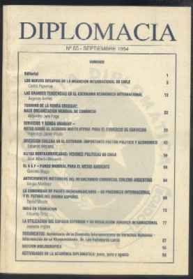 REVISTA DIPLOMACIA. Nº 65. 1994. PUBLICACION DE LA ACADEMIA DIPLOMATICA DE CHILE.