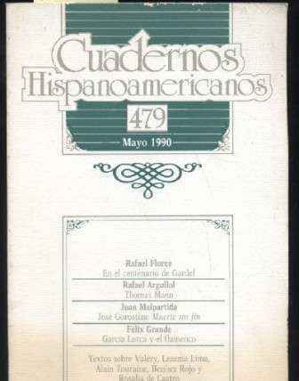 CUADERNOS HISPANOAMERICANOS. MAYO 1990. Nº 479