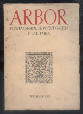 ARBOR. REVISTA GENERAL DE INVESTIGACION Y CULTURA. MAYO 1968. Nº 269.