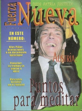 REVISTA FUERZA NUEVA. Nº 1224 DEL 15 DE FEBRERO AL 2 DE MARZO DE 2000.