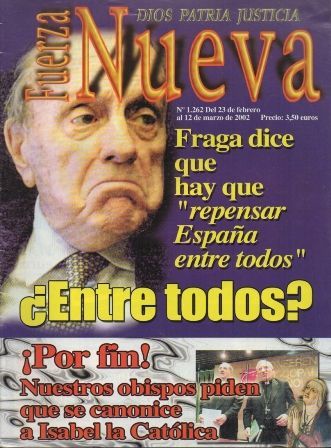 REVISTA FUERZA NUEVA. Nº 1262 DEL 23 DE FEBRERO AL 12 DE MARZO DE 2002.