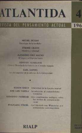 ATLANTIDA REVISTA DEL PENSAMIENTO ACTUAL. 1963
