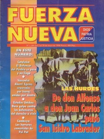 REVISTA FUERZA NUEVA. Nº 1186 DEL 2 AL 20 DE MAYO DE 1998.