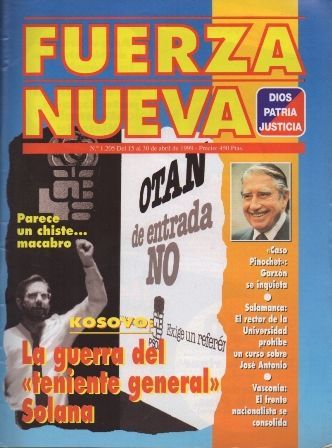 REVISTA FUERZA NUEVA. Nº 1205 DEL 15 AL 30 DE ABRIL DE 1999.