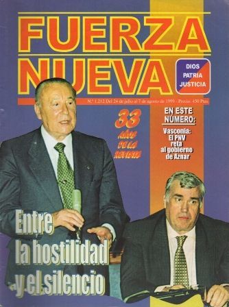 REVISTA FUERZA NUEVA. Nº 1212 DEL 24 DE JULIO AL 7 DE AGOSTO DE 1999.