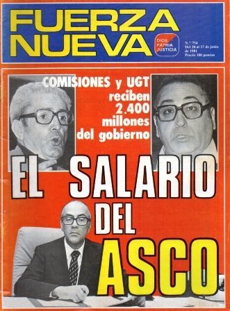 REVISTA FUERZA NUEVA. Nº 754 - DEL 20 AL 27 DE JUNIO DE 1981.