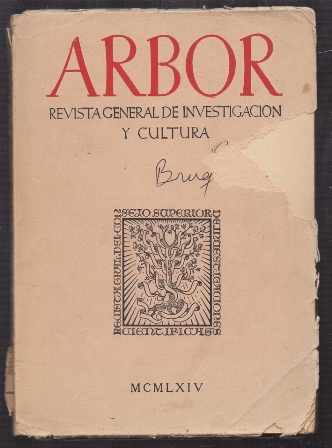 REVISTA GENERAL DE INVESTIGACION Y CULTURA ALBOR TOMO LVIII Nº 222 JUNIO 1964.