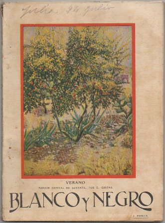 REVISTA ILUSTRADA BLANCO Y NEGRO. VERANO. AÑO 37 Nº 1888. JULIO DE 1927