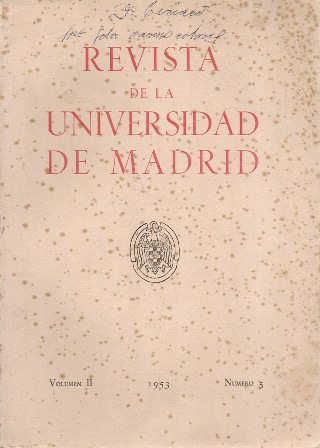 REVISTA DE LA UNIVERSIDAD DE MADRID VOLUMEN II 1953 NUMERO 5