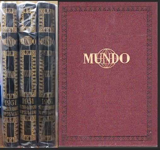 MUNDO - REVISTA SEMANAL DE POLITICA EXTERIOR Y ECONOMIA 3 TOMOS AÑO 1951 Nº 557 AL 608