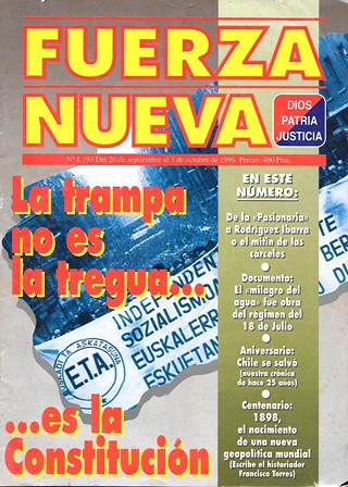 REVISTA FUERZA NUEVA. Nº 1193. SEPTIEMBRE-OCTUBRE 1998.