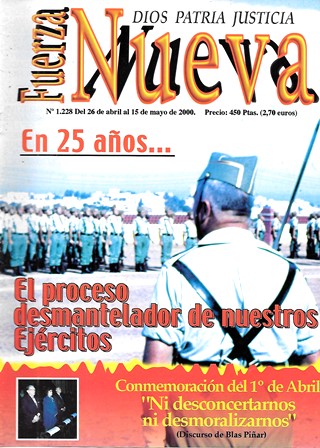 REVISTA FUERZA NUEVA. Nº 1226. ABRIL-MAYO 2000. EN 25 AÑOS…