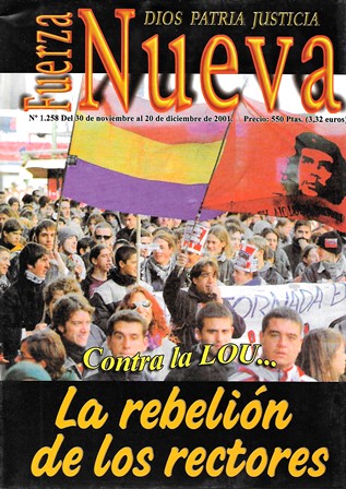 REVISTA FUERZA NUEVA. Nº 1258. NOVIEMBRE-DICIEMBRE 2001. CONTRA LA LOU