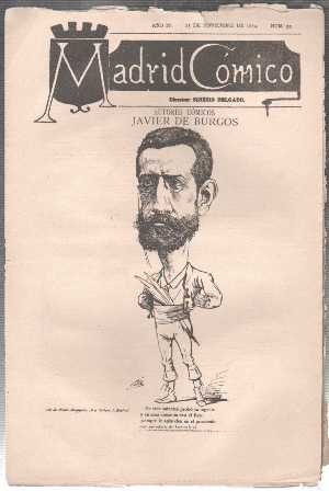 REVISTA MADRID COMICO AÑO IV - 23 DE NOVIEMBRE 1884 Nº 92 (JAVIER DE BURGOS)