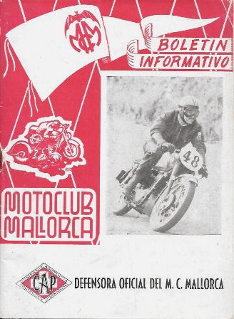 BOLETIN INFORMATIVO MOTOCLUB MALLORCA VII VUELTA MOTORISTA A MALLORCA AÑO 1955