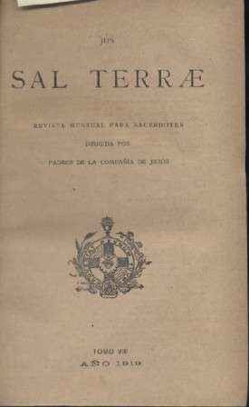 SAL TERRAE TOMO VIII ENERO DE 1919 A DICIEMBRE DE 1919