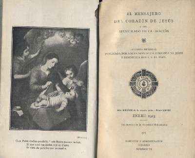 EL MENSAJERO DEL CORAZON DE JESUS TOMO LXVIII  DE ENERO DE 1923 A DICIEMBRE DE 1923