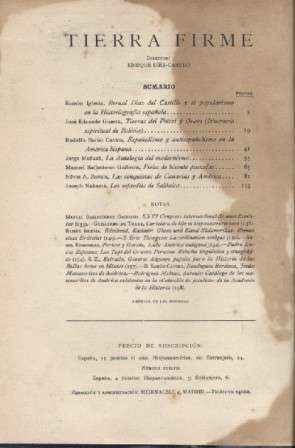 TIERRA FIRME REVISTA TRIMESTRAL AÑO 1935 NUMEROS 1 - 2 - 3 y 4
