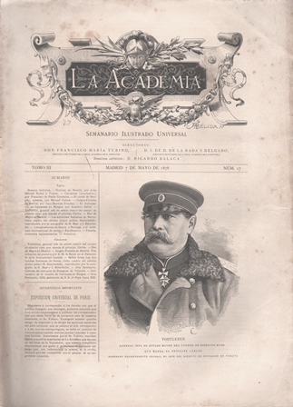 LA ACADEMIA - SEMANARIO ILUSTRADO UNIVERSAL MADRID 7 MAYO 1878 TOMO III Nº 17