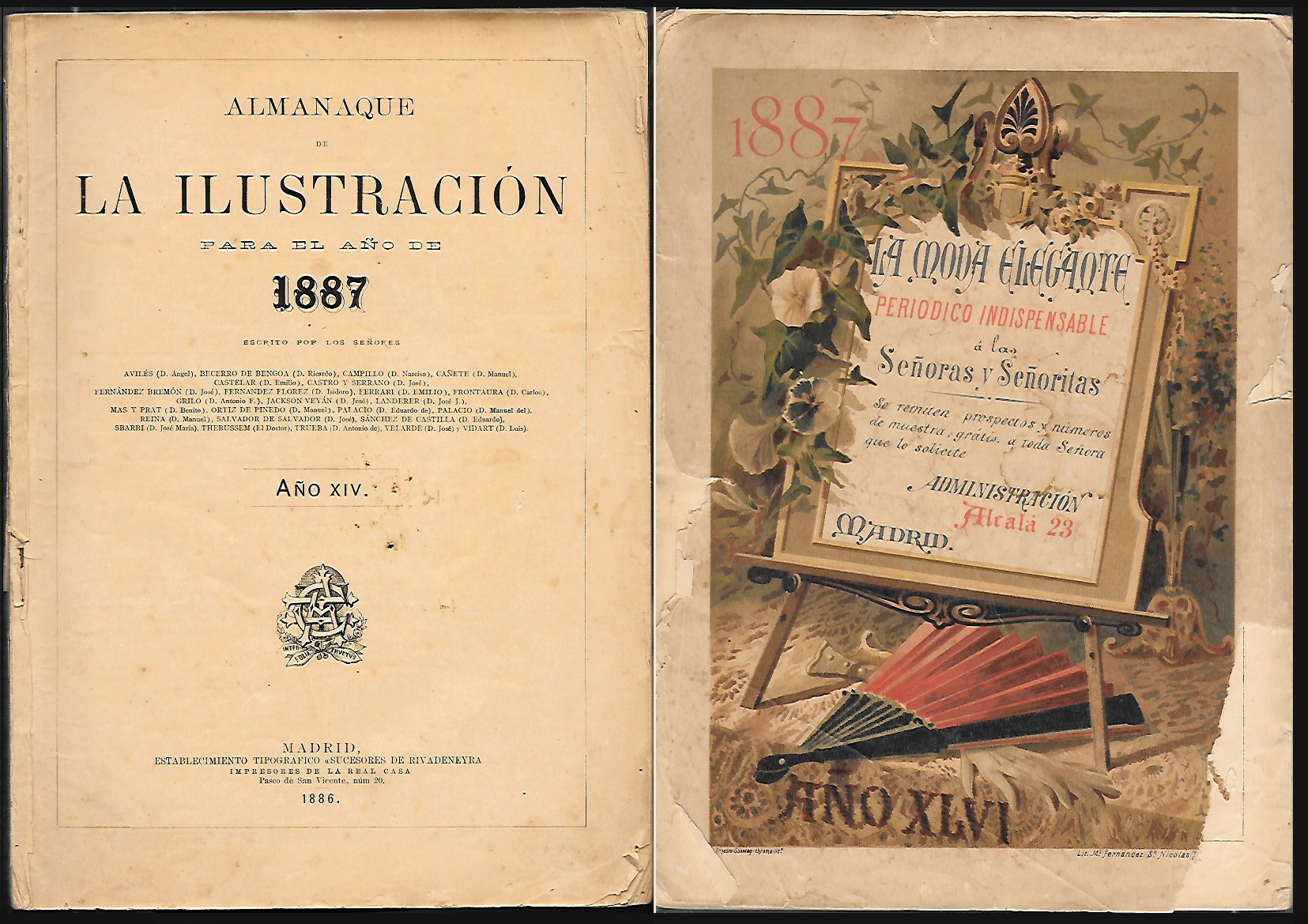 ALMANAQUE DE LA ILUSTRACION PARA EL AÑO DE 1887 AÑO XIV
