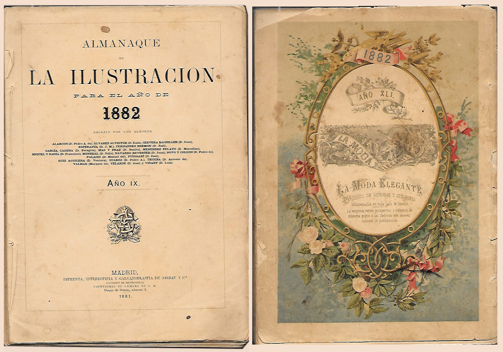 ALMANAQUE DE LA ILUSTRACION PARA EL AÑO DE 1882 AÑO IX