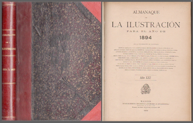 ALMANAQUE DE LA ILUSTRACION PARA EL AÑO DE 1894 - AÑO XXI-XXII Y XXIII
