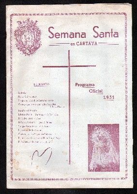 SEMANA SANTA EN CARTAYA. PROGRAMA OFICIAL 1951. HUELVA