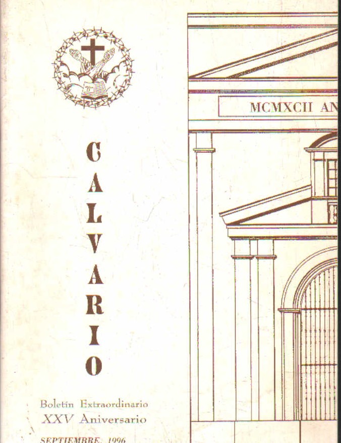 CALVARIO. BOLETÍN EXTRAORDINARIO XXV ANIVERSARIO. SEPTIEMBRE, 1996