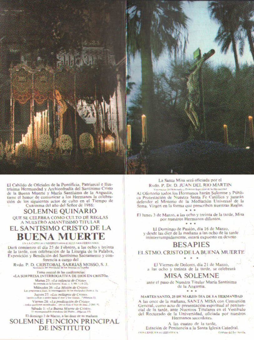SOLEMNE QUINARIO DEL SANTISIMO CRISTO DE LA BUENA MUERTE